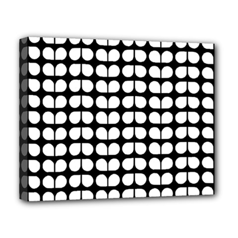 Black And White Leaf Pattern Deluxe Canvas 20  X 16   by GardenOfOphir