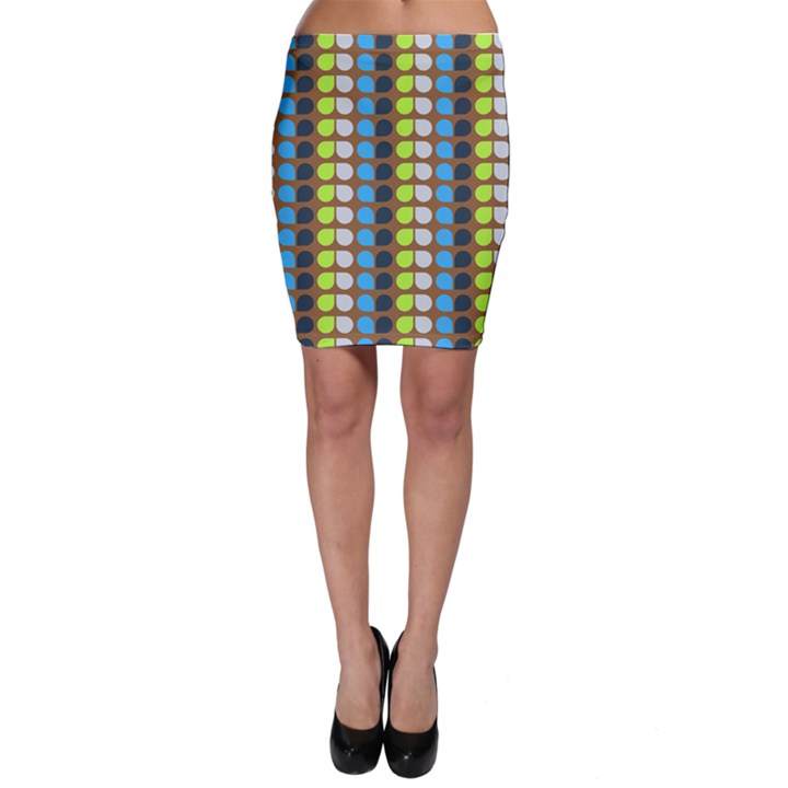 Colorful Leaf Pattern Bodycon Skirts