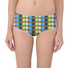 Colorful Leaf Pattern Mid-waist Bikini Bottoms by GardenOfOphir