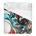 Abstract in Aqua, Orange, and Black Duvet Cover Single Side (Twin Size) View1