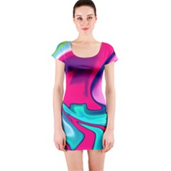 Fluid Art 22 Short Sleeve Bodycon Dresses by ImpressiveMoments