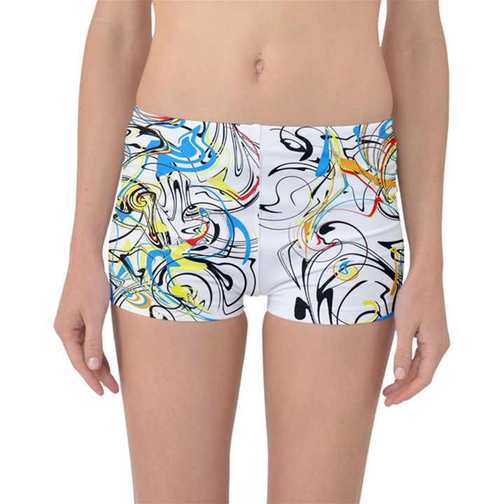 Abstract Fun Design Reversible Boyleg Bikini Bottoms