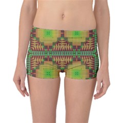 Tribal Shapes Pattern Boyleg Bikini Bottoms by LalyLauraFLM