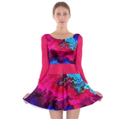 Psychedelic Storm Long Sleeve Skater Dress