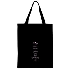 Keep Calm And Carry On My Wayward Son Zipper Classic Tote Bags by TheFandomWard