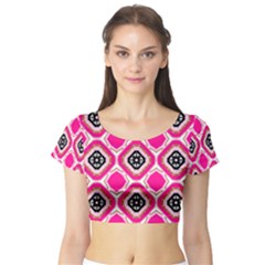 Cute Pretty Elegant Pattern Short Sleeve Crop Top by GardenOfOphir