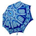 Retro Pattern 1971 Blue Hook Handle Umbrellas (Large) View2
