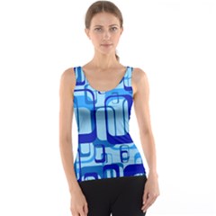 Retro Pattern 1971 Blue Tank Tops