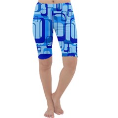 Retro Pattern 1971 Blue Cropped Leggings