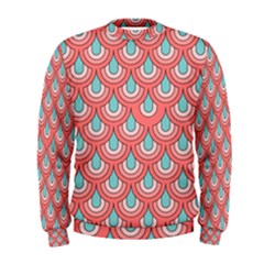 70s Peach Aqua Pattern Men s Sweatshirts by ImpressiveMoments