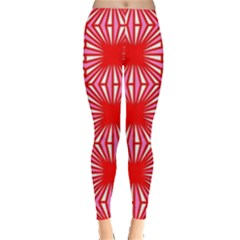 Retro Red Pattern Women s Leggings by ImpressiveMoments