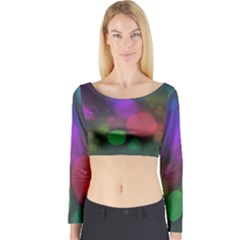 Modern Bokeh 15 Long Sleeve Crop Top by ImpressiveMoments