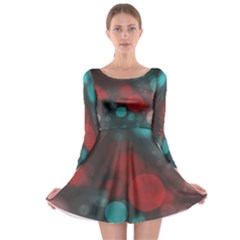 Modern Bokeh 15b Long Sleeve Skater Dress by ImpressiveMoments