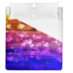 Lovely Hearts, Bokeh Duvet Cover Single Side (full/queen Size) by ImpressiveMoments