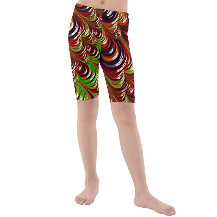 Special Fractal 31 Green,brown Kid s swimwear