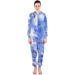 Special Fractal 17 Blue Hooded Jumpsuit (ladies)  by ImpressiveMoments