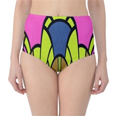 Distorted Symmetrical Shapes High-waist Bikini Bottoms by LalyLauraFLM