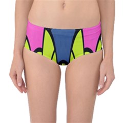 Distorted Symmetrical Shapes Mid-waist Bikini Bottoms by LalyLauraFLM