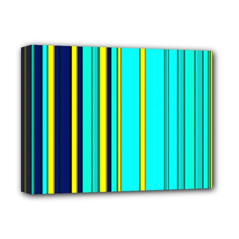 Hot Stripes Aqua Deluxe Canvas 16  x 12  