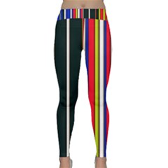 Hot Stripes Red Blue Yoga Leggings by ImpressiveMoments