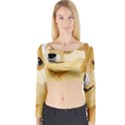 Dogecoin Long Sleeve Crop Top View1