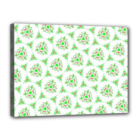 Sweet Doodle Pattern Green Canvas 16  x 12 