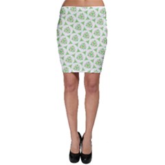 Sweet Doodle Pattern Green Bodycon Skirts