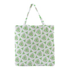 Sweet Doodle Pattern Green Grocery Tote Bags