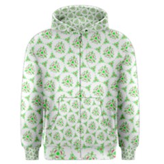 Sweet Doodle Pattern Green Men s Zipper Hoodies