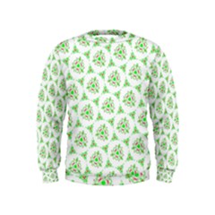 Sweet Doodle Pattern Green Boys  Sweatshirts