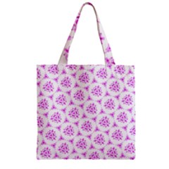 Sweet Doodle Pattern Pink Zipper Grocery Tote Bags by ImpressiveMoments