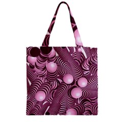 Doodle Fun Pink Zipper Grocery Tote Bags by ImpressiveMoments