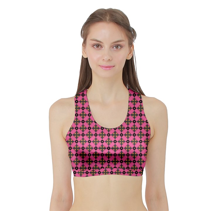 Cute Seamless Tile Pattern Gifts Women s Sports Bra with Border