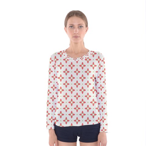 Cute Seamless Tile Pattern Gifts Women s Long Sleeve T-shirts by GardenOfOphir
