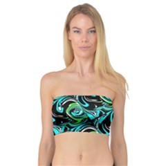 Bright Aqua, Black, And Green Design Women s Bandeau Tops by digitaldivadesigns