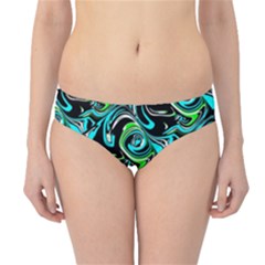 Bright Aqua, Black, And Green Design Hipster Bikini Bottoms by digitaldivadesigns