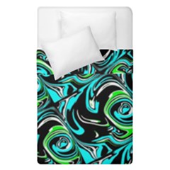 Bright Aqua, Black, And Green Design Duvet Cover (single Size) by digitaldivadesigns