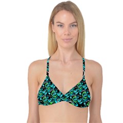 Bright Aqua, Black, And Green Design Reversible Tri Bikini Tops by digitaldivadesigns