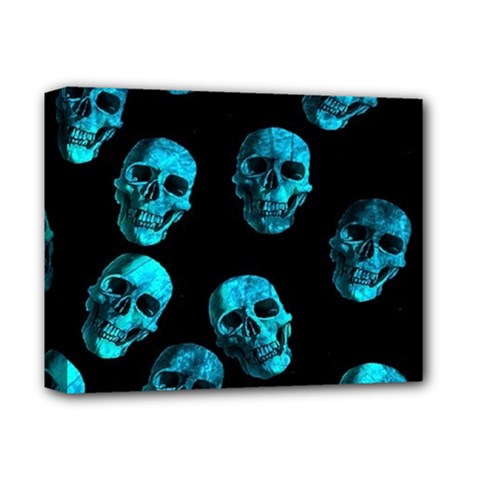 Skulls Blue Deluxe Canvas 14  X 11  by ImpressiveMoments