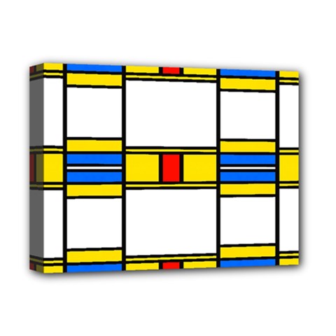 Colorful Squares And Rectangles Pattern Deluxe Canvas 16  X 12  (stretched)  by LalyLauraFLM