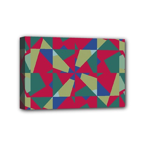 Shapes In Squares Pattern Mini Canvas 6  X 4  (stretched)