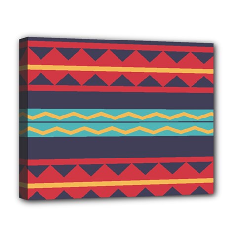 Rhombus And Waves Chains Pattern Deluxe Canvas 20  X 16  (stretched) by LalyLauraFLM