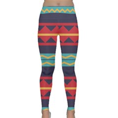 Rhombus And Waves Chains Pattern Yoga Leggings