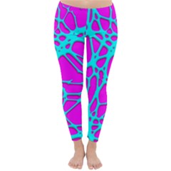 Hot Web Turqoise Pink Winter Leggings