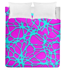 Hot Web Turqoise Pink Duvet Cover (Full/Queen Size)