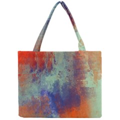 Abstract in Green, Orange, and Blue Tiny Tote Bags