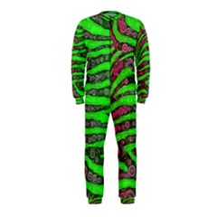 Florescent Green Zebra Print Abstract  Onepiece Jumpsuit (kids)