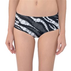 Black&white Zebra Abstract  Mid-waist Bikini Bottoms by OCDesignss