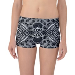 Black&white Animal Print Cat Boyleg Bikini Bottoms