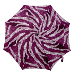 Purple Zebra Print Bling Pattern  Hook Handle Umbrellas (medium) by OCDesignss
